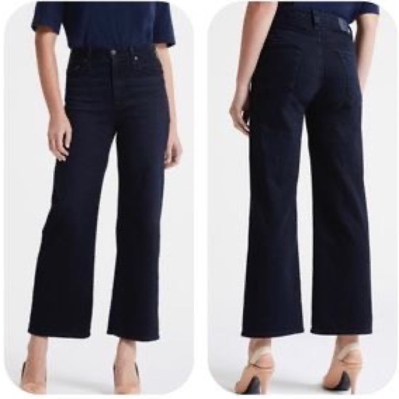 Ag Adriano Goldschmied Denim - AG Adriano Goldschmied The Etta Cropped Wide Leg High Waist Jeans size 31